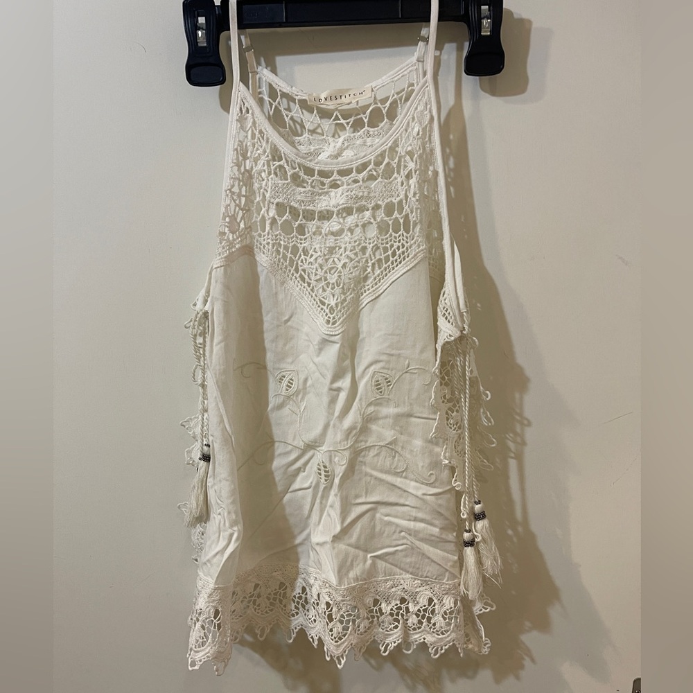 White Crochet Lace Swim Cover Up